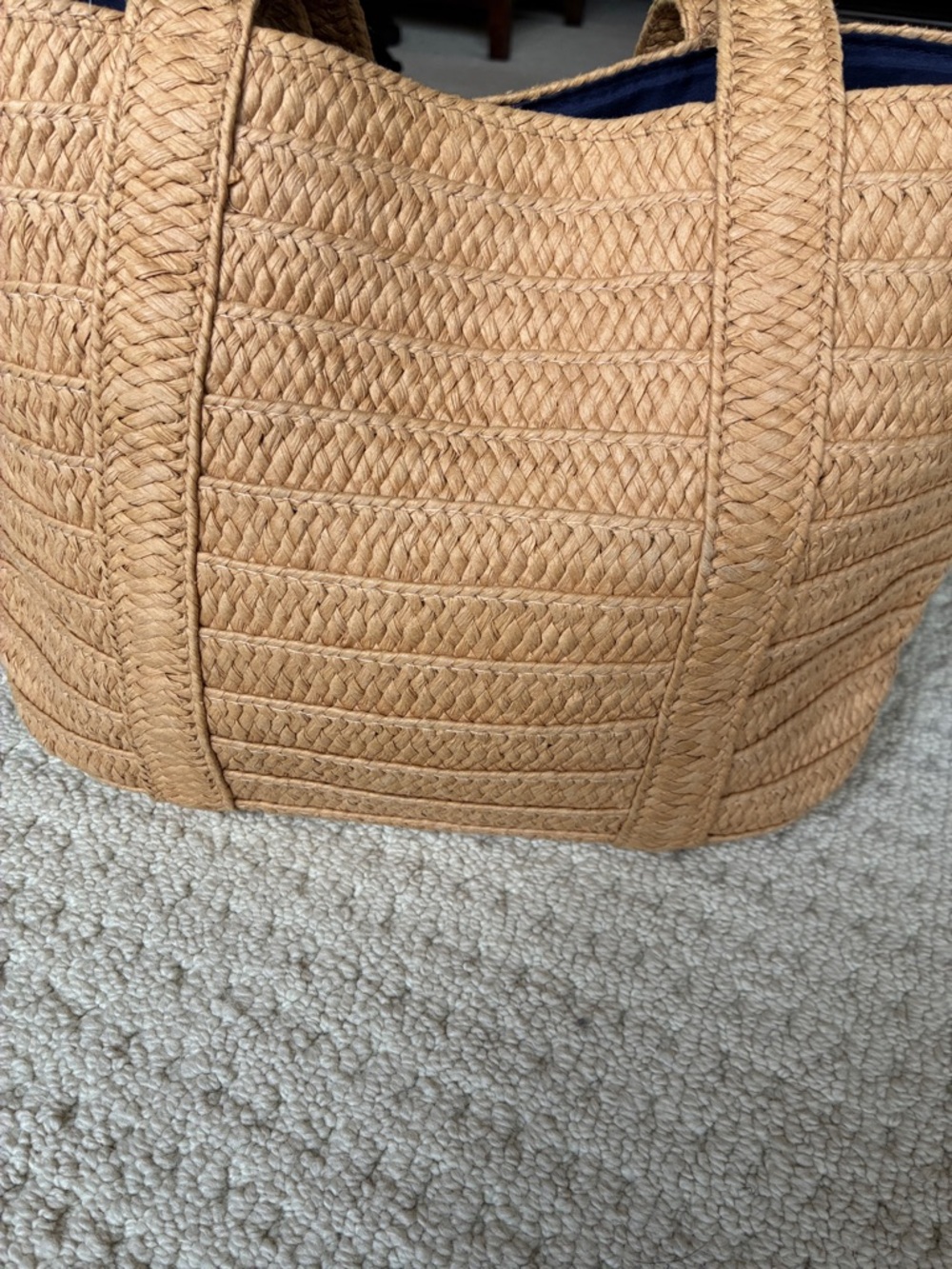 Draper James Women's Tan Woven Straw Shoulder Tote Bag - Picture 3 of 10